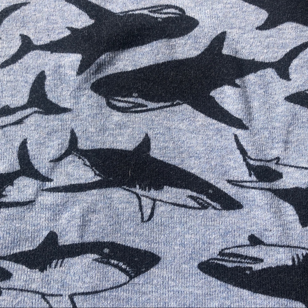 🦈 Hanna Andersson pajama pj top Boys 90cm sz 3 Long Sleeve Shirt Kids shark - Picture 5 of 8